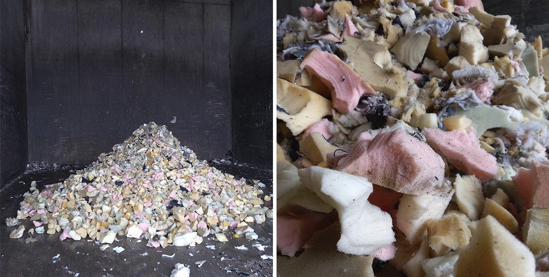 Kuvia pilkotusta vaahtomuovista